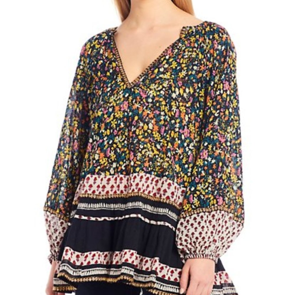 Free People Gardenia floral tunic top size S - Picture 5 of 8